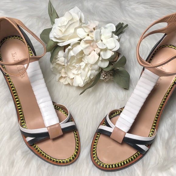 L.A.M.B.”Oracle Leather Dress Open-Toe Block Heel/Sandal,Size-8.5 - Picture 4 of 12